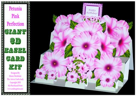 Petunia Pink Perfection 3D A4 Giant Easel Card Kit