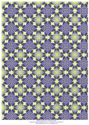 Purple Clematis Flower Tiles A4 Backing Paper