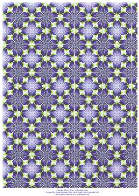 A4 Clematis Flower Tiles for Cards and Scrapbooking