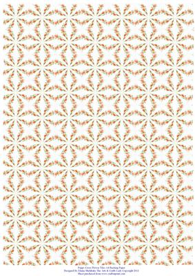 Poppy Cross Flower Tiles A4 Backing Paper