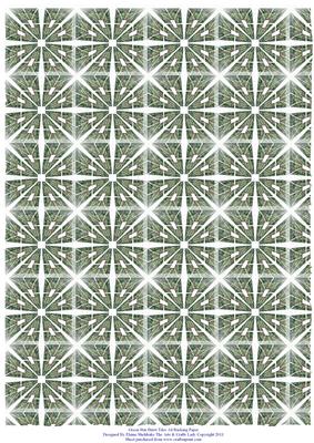 Green Star Burst Tiles A4 Backing Paper