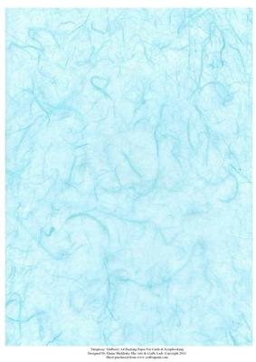 Turquiose Blue Mulberry Effect A4 Backing Paper