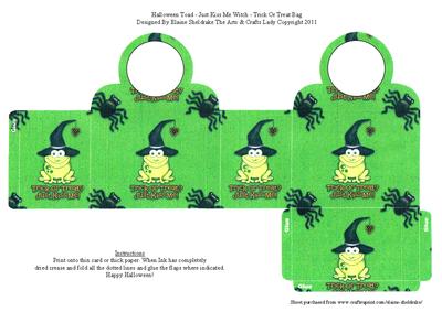Halloween Toad - Just Kiss Me Witch - Trick or Treat Bag