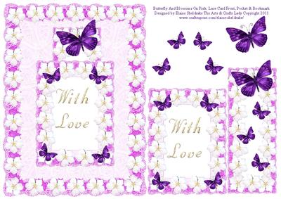 Butterflies and Blossoms (6) Card Front, Pocket and Bookmark