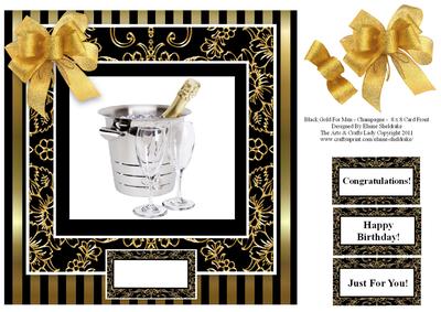 Black Gold for Men - Champagne - 8 x 8 Quick Card Front