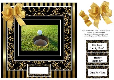 Black Gold for Men - Golf - 8 x 8 Quick Card Front