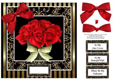 Black Gold for Men - Red Roses - 8 x 8 Quick Card Front