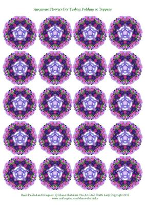 Anemone Flowers for Tea Bag Folding or Toppers