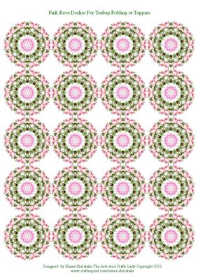 Pink Rose Doilies for Tea Bag Folding or Toppers