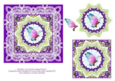 Butterflies, Crocus & Lace Square Topper Sheet 6