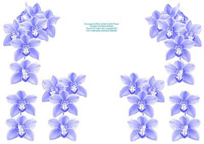 Decoupage for Blue Orchids Double and Single Frames Sheets