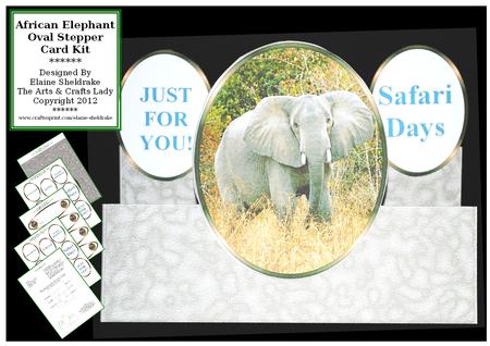 African Elephant - on the Wild Side - Oval Stepper Card Kit