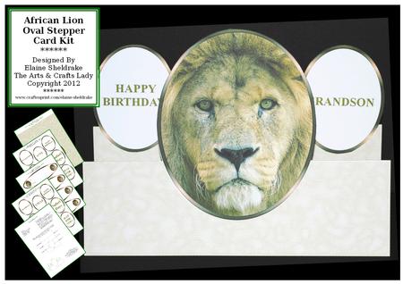 African Lion - on the Wild Side - Oval Stepper Card Kit