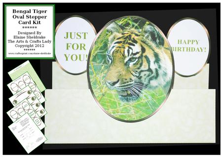 Bengal Tiger - on the Wild Side - Oval Stepper Card Kit