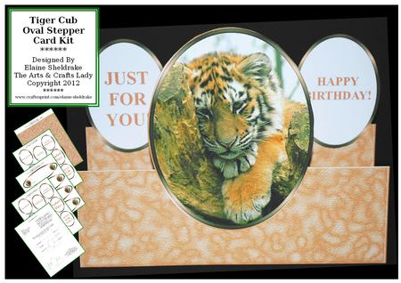 Tiger Cub - on the Wild Side - Oval Stepper Card Kit