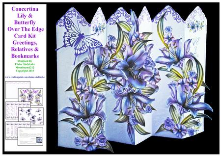 Lily & Butterfly Over the Edge Concertina Card Kit