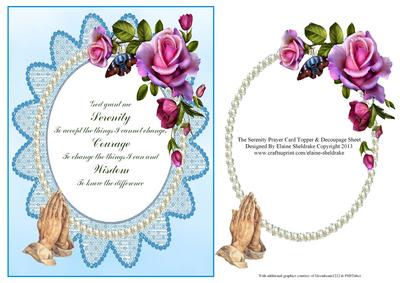 The Serenity Prayer Card Topper & Decoupage Sheet