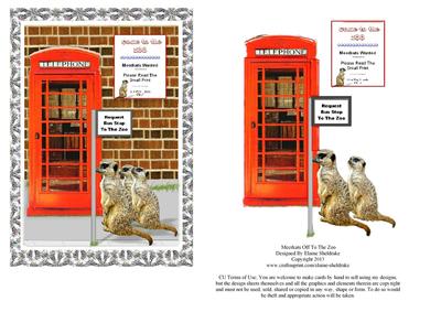 Meerkats Off to the Zoo Decoupage Card Topper