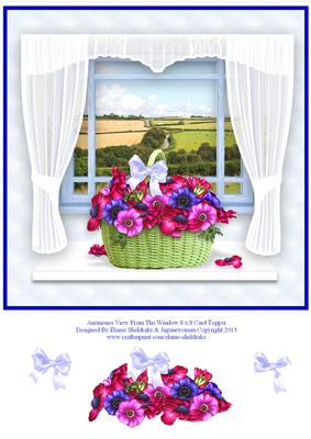 Anemones View from the Window 8 x 8 Card Topper