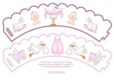 2 x Baby Shower Girl Cup Cake Wrappers