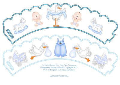 2 x Baby Shower Boy Cup Cake Wrappers