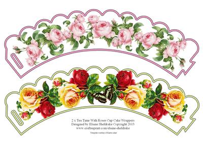 2 x Tea Time with Roses Cup Cake Wrappers