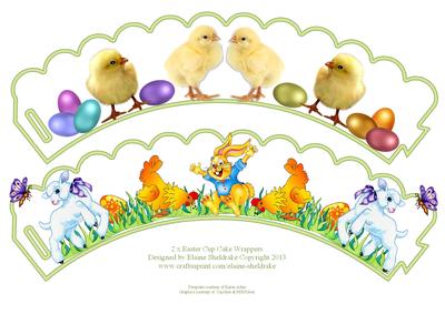 2 x Easter Cup Cake Wrappers - Lambs Eggs & Chicks