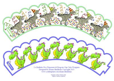 2 x Dinosaur's & Dragons Cup Cake Wrappers