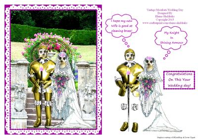 Vintage Comic Meerkats Wedding with Captions Card Topper
