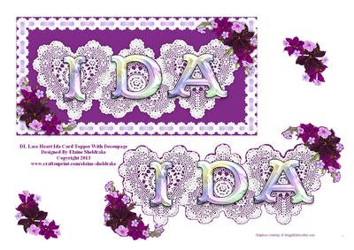 Dl Lace Heart "ida" Card Topper with Decoupage