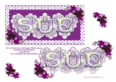 Dl Lace Heart "sue" Card Topper with Decoupage