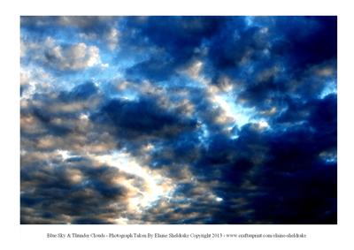 A4 Photograph of Blue Sky & Thunder Clouds in the Sky