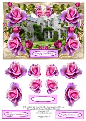 N.t. Cothele (2), Cornwall, Uk - Decoupage Card Topper