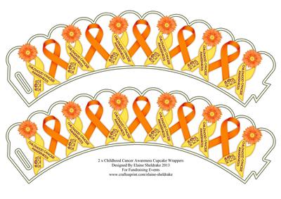 2 x Childhood Cancer Awareness Cupcake Wrappers