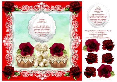 A Cupcake Recipe for Valentine's Day 8 x 8 Card Topper (2)