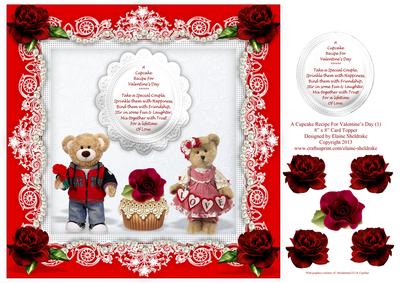 A Cupcake Recipe for Valentine's Day 8 x 8 Card Topper (1)