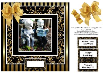 Grumpy Old Men - 8 x 8 Black & Gold for Men & Women