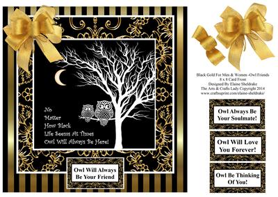 Owl Friends - 8 X8 Black Gold for Men & Women