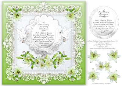 8 x 8 Pearl Wedding Recipe for Happiness Card Topper