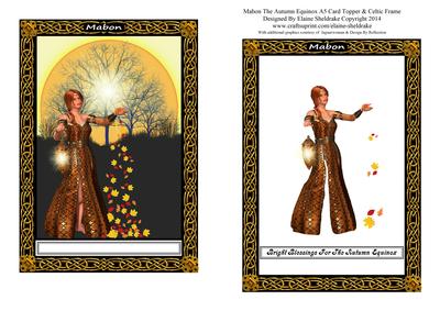 Mabon Autumn Equinox A5 Decoupage Card Topper