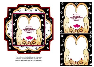 Forever Love Cats Card Topper & Decoupage