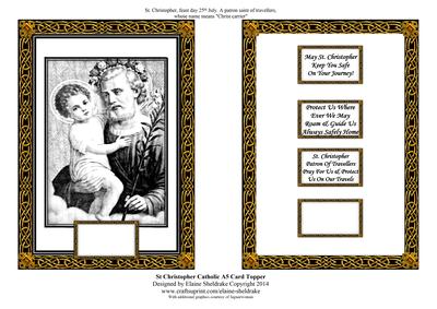 St. Christopher - Catholic Patron Saint of Travel A5 Topper