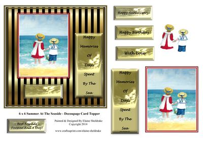 6 x 6 Summer at the Seaside - Decoupage Card Topper
