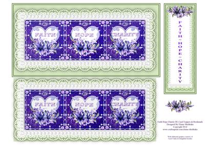 Faith Hope Charity Dl Card Toppers & Bookmark