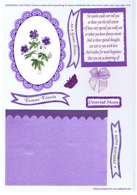 Geraniums & Geranium Butterfly Mum Friends Sister Birthday