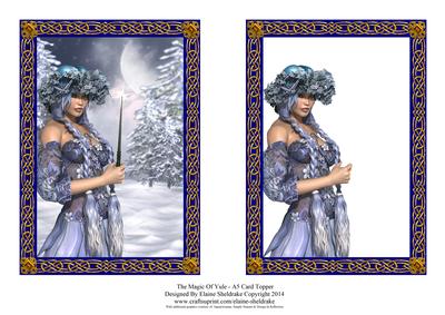 The Magic of Yule Winter Solstice - A5 Decoupage Card Topper