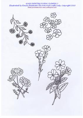 Glass Painting Floral Flowers 2 Blossom & Daisies