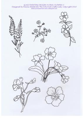 Glass Painting Designs Floral Flowers 3 Heather Primroses