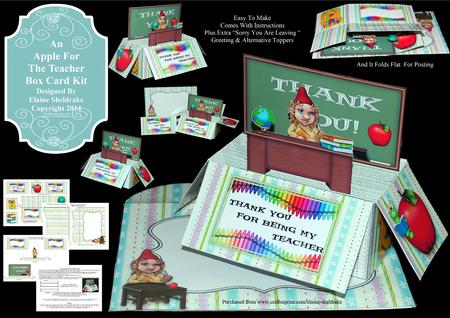 An Apple for the Teacher - Pop-up Box Card & Envelope