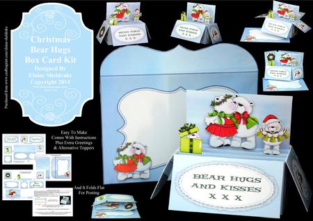 Christmas Bear Hugs - Pop-up Box Card & Envelope